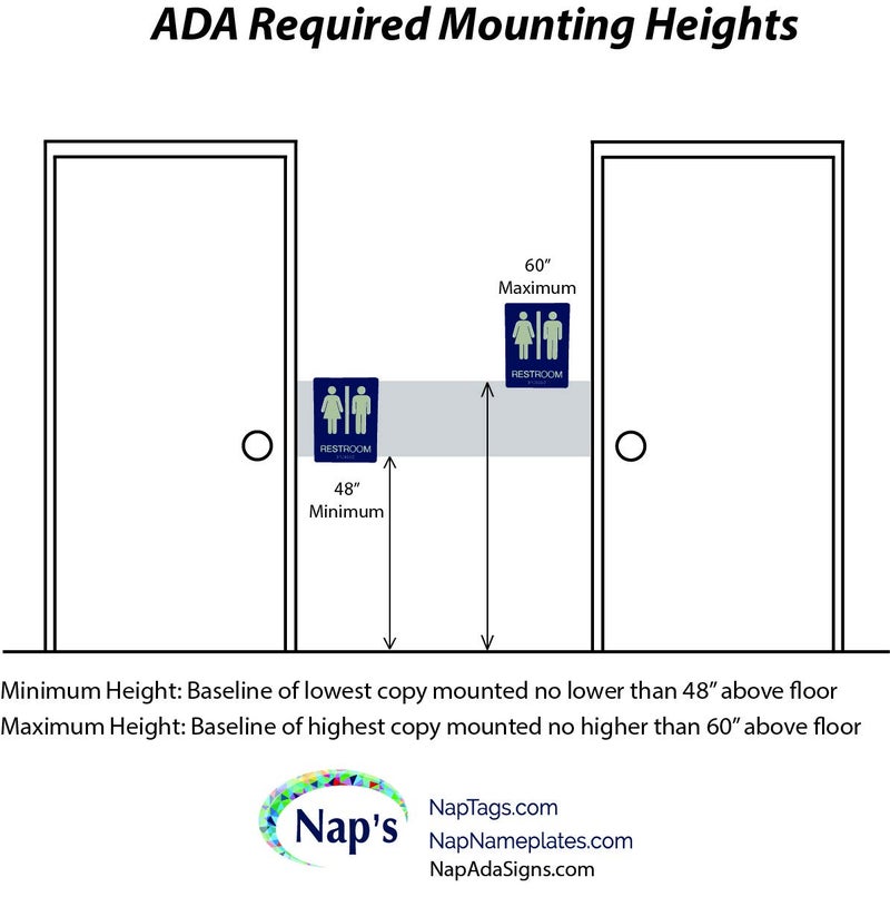 NapTags NAP TAGS ADA-compliant Exit Sign (6" x 3"). Features raised text and Braille on a blue background. Durable, easy to install, and perfect for any indoor facility. - Image 3